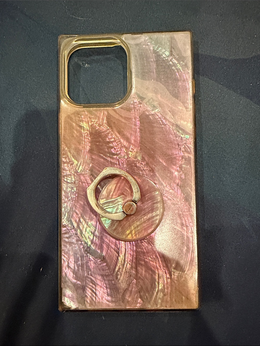 Flaunt Pink Iridescent Phone Case with Ring Grip